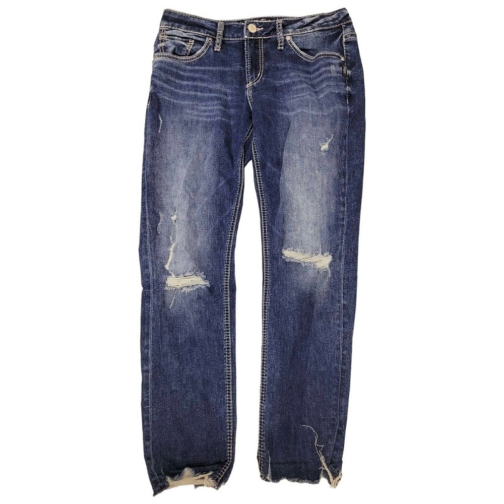 Dark Blue Distressed Women’s Jeans